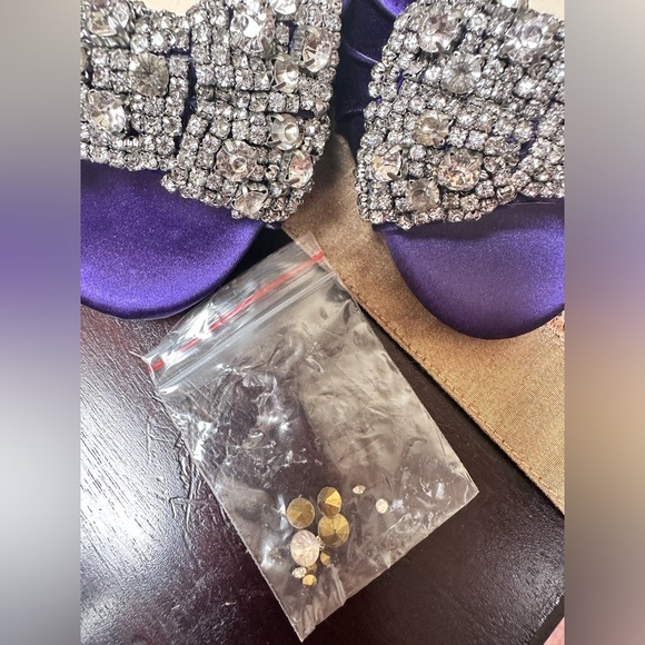 💜Betsey Johnson Purple Rhinestone Heels 💜 - Picture 8 of 9